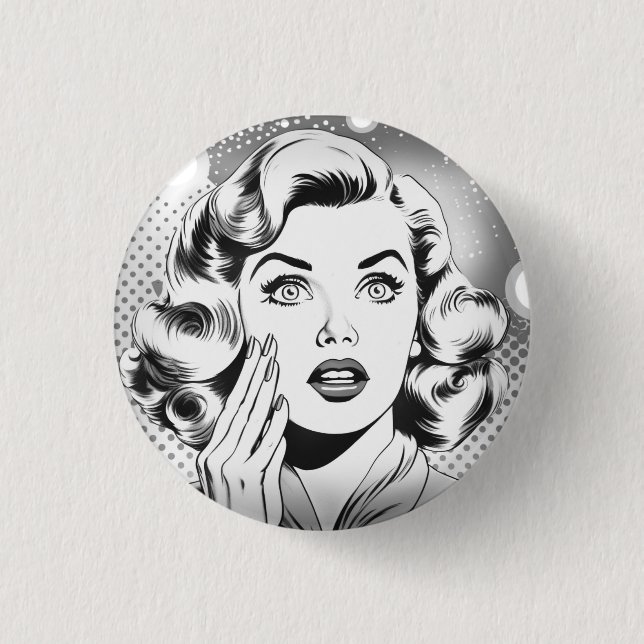 Chapa Redonda De 2,5 Cm tema/diseño retro popart (Anverso)