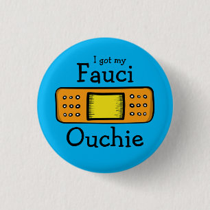 Chapa Redonda De 2,5 Cm Tengo mi Fauci Ouchie (azul)