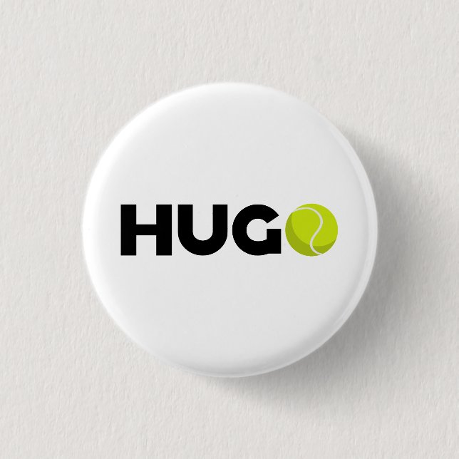 Chapa Redonda De 2,5 Cm Tenis de Hugo (Anverso)