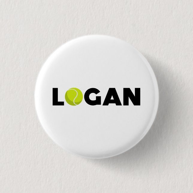 Chapa Redonda De 2,5 Cm Tenis de Logan (Anverso)