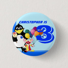 Chapa Redonda De 2,5 Cm Tercer cumpleaños