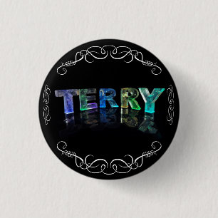 Chapa Redonda De 2,5 Cm Terry conocido - nombre en las luces (fotografía)