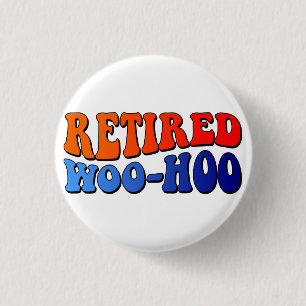 Chapa Redonda De 2,5 Cm Texto de Woo Hoo Vintage Groovy retirado