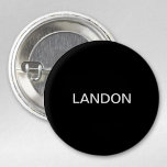 Chapa Redonda De 2,5 Cm Texto editable moderno | Blanco y negro<br><div class="desc">Aspecto Minimalista editable,  edite como quieras!</div>