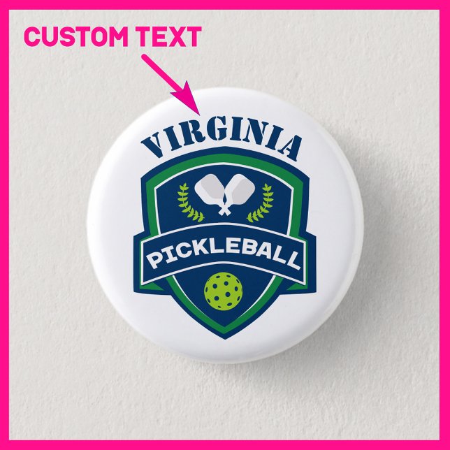 Chapa Redonda De 2,5 Cm texto personalizado Baloncesto (Custom text pickleball button. Nice affordable little gift for all pickleball players.  )