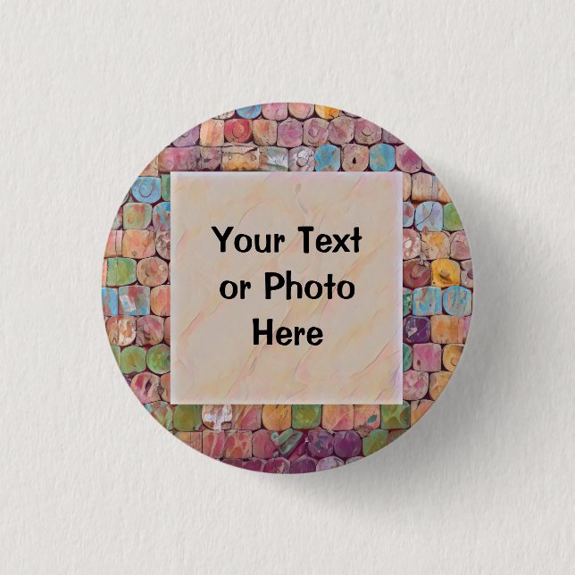 Chapa Redonda De 2,5 Cm Texto personalizado o foto (Anverso)