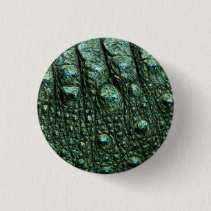 Chapa Redonda De 2,5 Cm Textura de la piel del lagarto verde