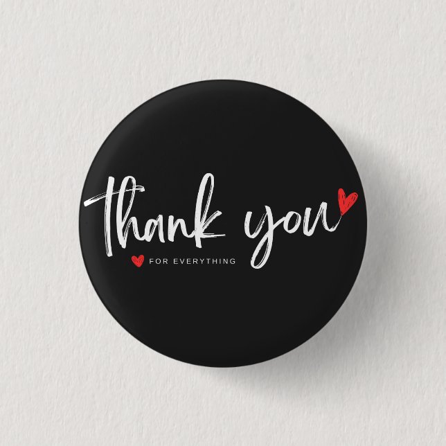 Chapa Redonda De 2,5 Cm Thank You Minimalist Button Badge (Anverso)
