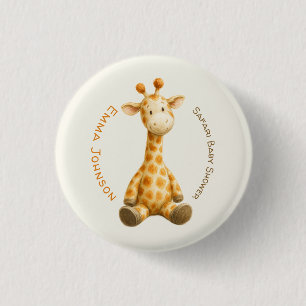 Chapa Redonda De 2,5 Cm The Little Explorer   Safari Friends Baby Shower