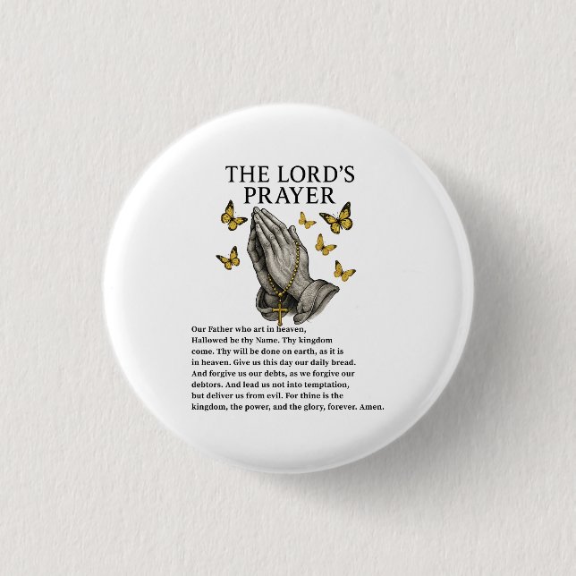 Chapa Redonda De 2,5 Cm The Lord's Prayer (Anverso)