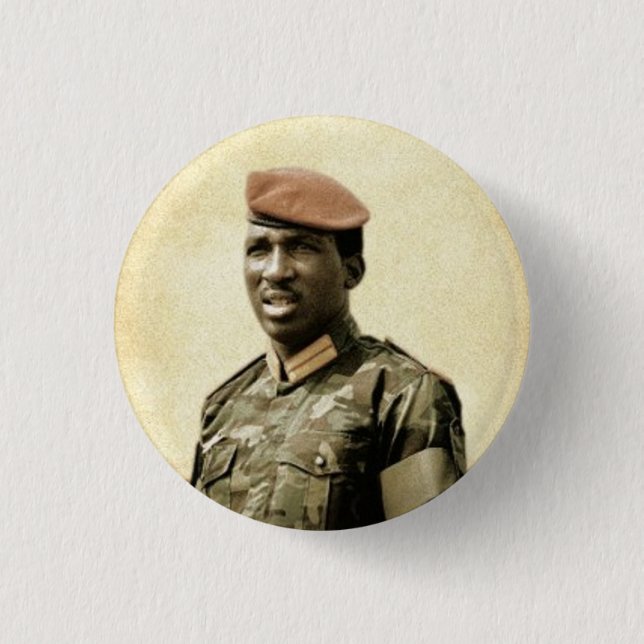 Chapa Redonda De 2,5 Cm Thomas Sankara - Burkina Faso - presidente (Anverso)