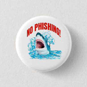 Chapa Redonda De 2,5 Cm Tiburón divertido sin phishing