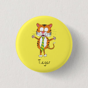 Chapa Redonda De 2,5 Cm Tigre gracioso en un niño Personalizado de empate