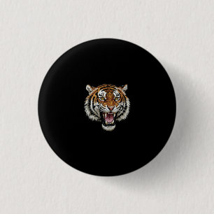 Chapa Redonda De 2,5 Cm Tigre Rugiente