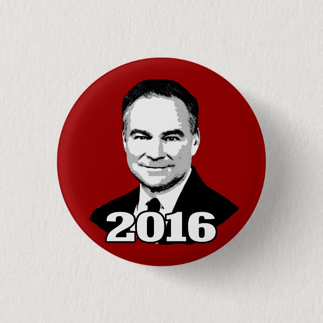 Chapa Redonda De 2,5 Cm Tim Kaine 2016 (Anverso)