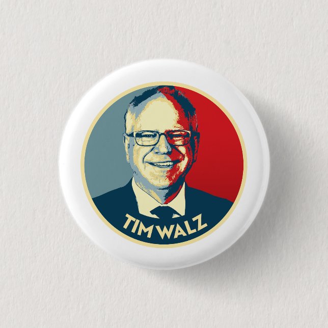 Chapa Redonda De 2,5 Cm Tim Walz Fan Club (Anverso)