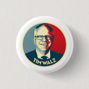 Chapa Redonda De 2,5 Cm Tim Walz Fan Club