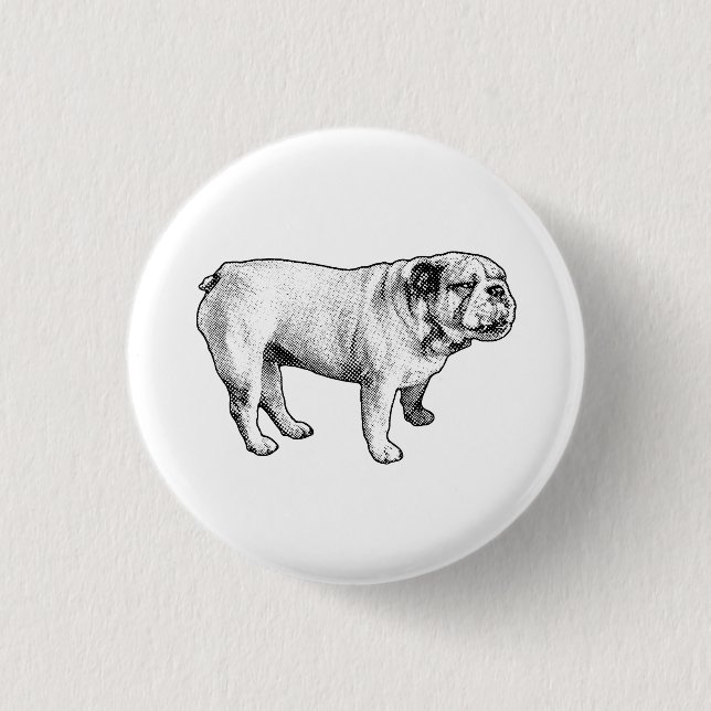 Chapa Redonda De 2,5 Cm tiny dot joy, bulldog (Anverso)