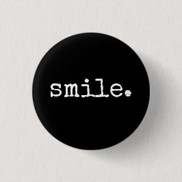 Chapa Redonda De 2,5 Cm Tipografía blanca sonriente