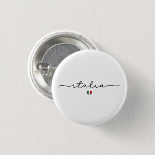 Chapa Redonda De 2,5 Cm Tipografía Minimalista italiana - Bandera italiana