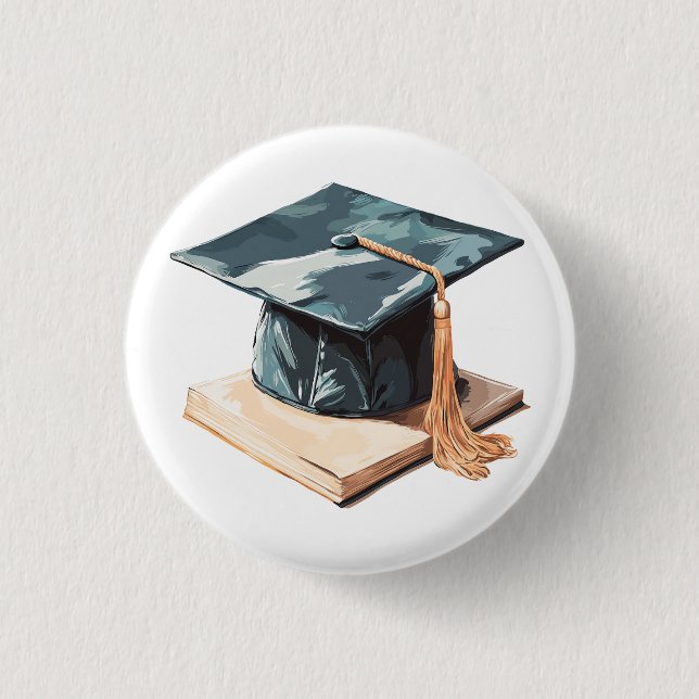 Chapa Redonda De 2,5 Cm Título y libro de graduación (Anverso)