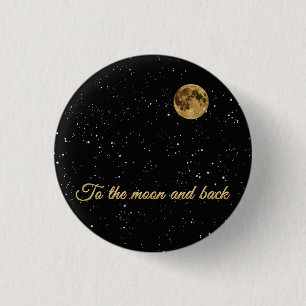 Chapa Redonda De 2,5 Cm To the moon and back.  round clock holiday postcar