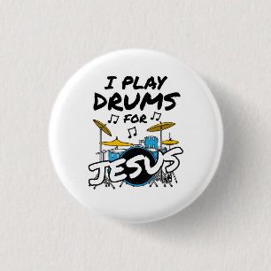 Chapa Redonda De 2,5 Cm Toco Tambores Para Jesús, Músico Cristiano Drummer
