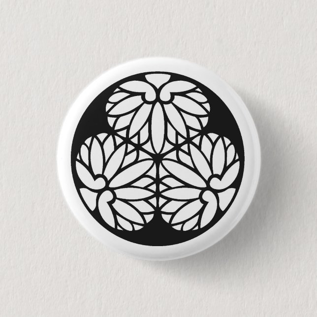 Chapa Redonda De 2,5 Cm Tokugawa family crest japan (Anverso)