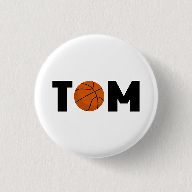 Chapa Redonda De 2,5 Cm Tom Basketball (Anverso)
