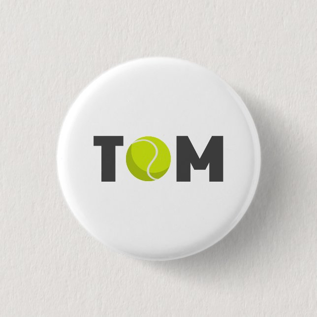 Chapa Redonda De 2,5 Cm Tom Tennis (Anverso)
