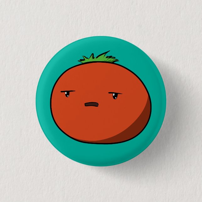 Chapa Redonda De 2,5 Cm Tomate molestado (Anverso)