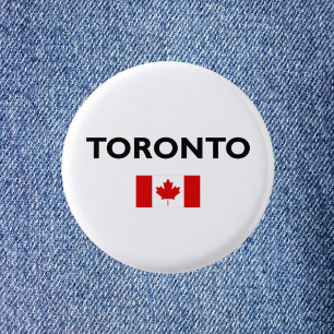 Chapa Redonda De 2,5 Cm Toronto Canadá Bandera canadiense color claro