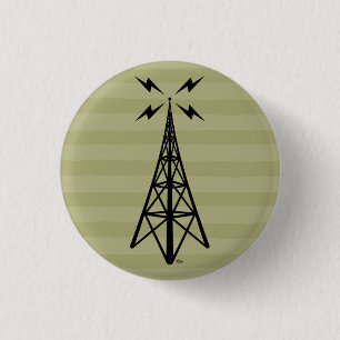 Chapa Redonda De 2,5 Cm Torre de radio retra