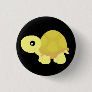 Chapa Redonda De 2,5 Cm Tortuga amarilla