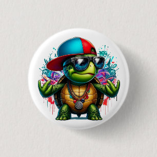 Chapa Redonda De 2,5 Cm tortuga fría hip hop