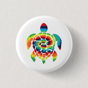 Chapa Redonda De 2,5 Cm Tortuga Tie Dye