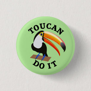 Chapa Redonda De 2,5 Cm Toucan lo hace retruécano divertido del pájaro
