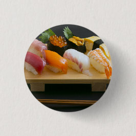 Chapa Redonda De 2,5 Cm Traditional Nigiri Sushi Art – Pinback Button by S