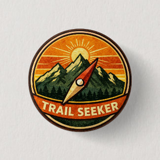 Chapa Redonda De 2,5 Cm Trail Seeker Badge | Adventure Outdoor Award