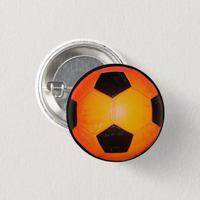 Chapa Redonda De 2,5 Cm Tres Balones de Fútbol (Anverso y reverso)