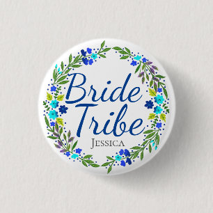 Chapa Redonda De 2,5 Cm Tribu de novias personalizada de floral de coronas