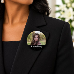 Chapa Redonda De 2,5 Cm Tributo conmemorativo de foto personalizada Funera