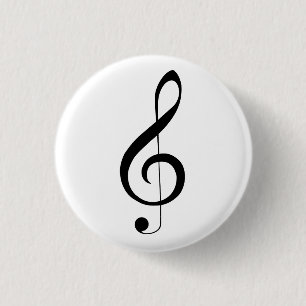 Chapa Redonda De 2,5 Cm Triple Clef Musical Note,