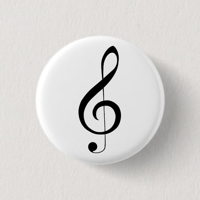 Chapa Redonda De 2,5 Cm Triple Clef Musical Note, (Anverso)