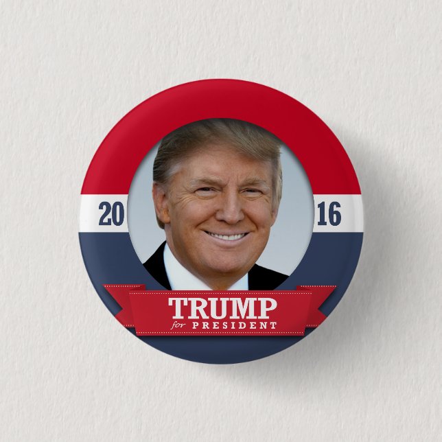 Chapa Redonda De 2,5 Cm Trump 2016 (Anverso)