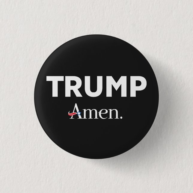 Chapa Redonda De 2,5 Cm Trump Amen (Anverso)