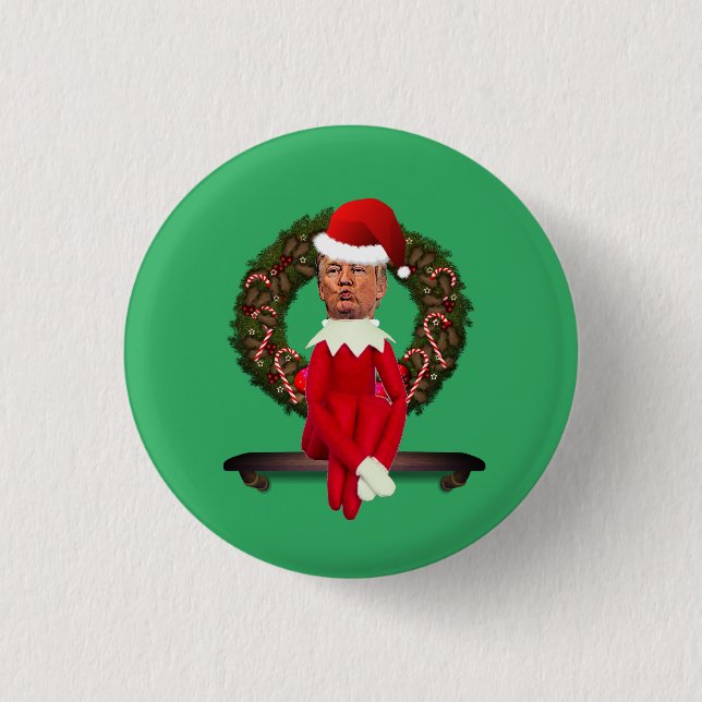 Chapa Redonda De 2,5 Cm Trump como Navidad mayor (Anverso)