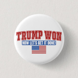 Chapa Redonda De 2,5 Cm Trump ganó ahora