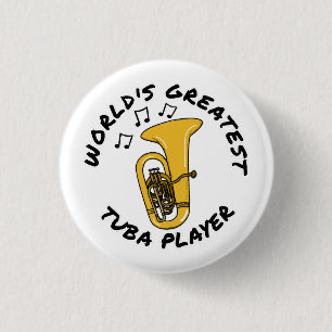 Chapa Redonda De 2,5 Cm Tuba, el mejor jugador del mundo, un músico de bro