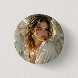 Chapa Redonda De 2,5 Cm Tuilight Guardian - Angel of Gilded Wings